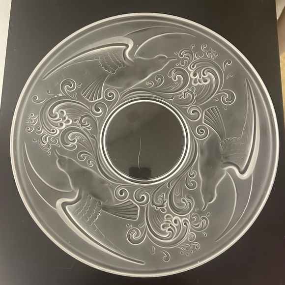 1930s Val Lambert Art Deco Gloucester Frosted Charger Platter